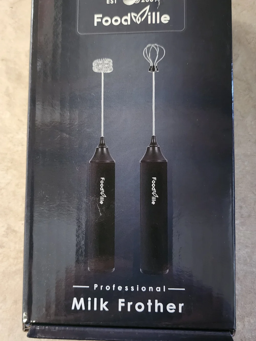 Black Electric Milk Frother - Handheld Foam Maker